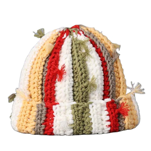 Unisex Knitted Beanie Winter Fashionable Hat Dot Pattern Solid Color Custom Embroidery Logo Wool Blend Common Warm for Adults - Product Image 1