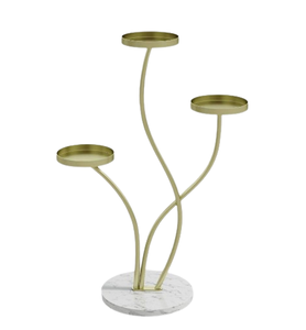 Support de fleurs en métal doré de style nordique moderne pour la décoration intérieure du salon, support de plantes en fer de luxe, étagère de présentation au sol - Product Image 4