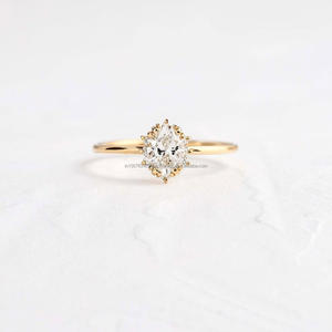 Igi/gia แล็บตัดเพชรวินเทจ14K สีเหลืองแหวนแต่งงาน/งานหมั้นใส่ได้ทั้งชายและหญิงสีขาวทองคุณภาพดีสำหรับงานปาร์ตี้ครบรอบ-คุ้มค่า - Product Image 3