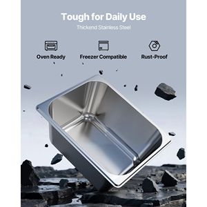Set di 2 Coperchi per Pentole a Vapore in Acciaio Inox 1/2, Profondità 6 Pollici, Riutilizzabili, Antiaderenti, per Ristoranti e Attrezzature di Riscaldamento - Product Image 2
