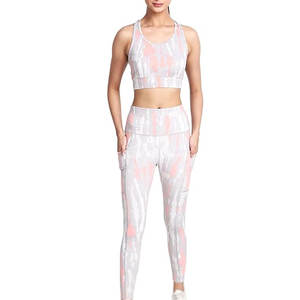 Services OEM, ensemble de yoga pour femmes, dernier style, haute qualité, design personnalisé, logo sur le devant, respirant, spandex/nylon, ensemble 2 pièces - Product Image 1