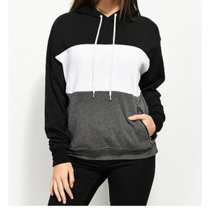 Wholesale Custom Women Autumn Plus Size Embroidered 100% Cotton Raglan Hoodie Color <b>Block</b> Hoodies - Product Image 1