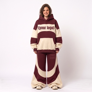 Ensemble de survêtement unisexe personnalisé, écologique, délavé à l'acide, hiver, épais, respirant, séchage rapide, 20% polyester 80% coton, avec capuche et pantalon de jogging - Product Image 1
