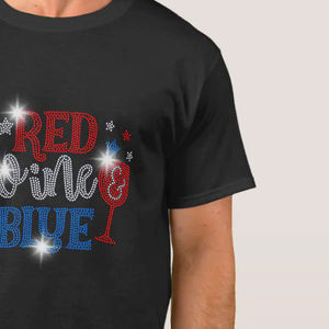 Camiseta Personalizada con Texto de Pedrería para Hombre, Algodón, Manga Corta, Brillante, Fabricante Mayorista OEM - Product Image 3