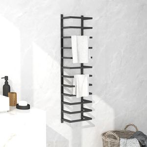 Portasciugamani rettangolare medio in acciaio nero - Product Image 1