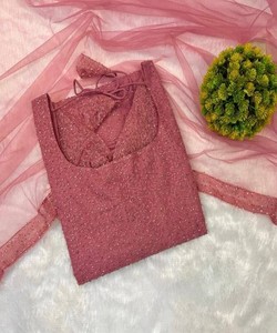 เสื้อปักลายผีเสื้อสุดหรู พร้อมผ้าคลุมไหล่ สำหรับงานเทศกาล ราคาขายส่ง เสื้อผ้าชาติพันธุ์ สีชมพูอ่อน - Product Image 2