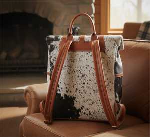 Mochila de cuero genuino para hombre y mujer, bolso escolar de piel de vaca para ordenador portátil, con cremallera, multifunción, capacidad de 20-35L - Product Image 2