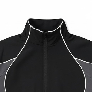 Most Demanding Custom Logo <b>Black</b> Men's Nylon Wind Breaker Panel With Pants Sets For Summer Quick Dry Streetwear Zipper Jackets - Product Image 6