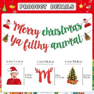 Decorazioni Natalizie 'Home Alone', Striscione 'Buon Natale' con Spirali Appese per Feste Natalizie - Product Image 3