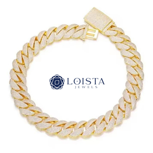 IGI Certified Lab Grown Diamond Hip Hop Cuban Link <b>Chain</b> Necklace In Gold <b>Iced</b> <b>Out</b> <b>Chain</b> for Men - Product Image 2