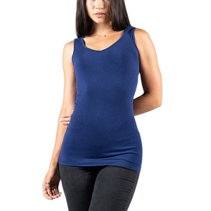Women's Black Scoop Neck Tank <b>Top</b> Solid Color Casual Knitted 100% Cotton Regular Length Tank <b>Top</b> Summer Clothing - Product Image 2
