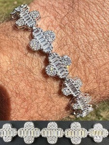 Bracelet VVS personnalisé en argent 925 avec maillons cubains et diamants Moissanite, style Hip Hop Bling, fournisseur en gros - Product Image 1