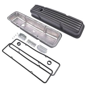 Short Black Aluminum Valve Covers for 1958-1986 SBC Models Fits 283 302 305 327 350 400 Intake & Exhaust Valves & Tappets - Product Image 5