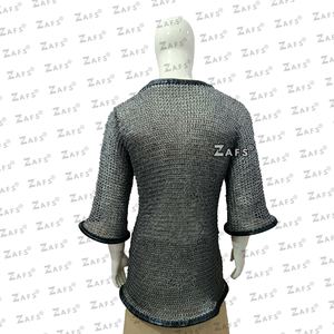 Auténtica Camisa Medieval de Media Manga con Cadena y Adornos de Cuero, Hecha a Mano en Acero Suave, Disfraz de Guerrero, Cosplay, Armadura para Recreación Histórica - Product Image 5
