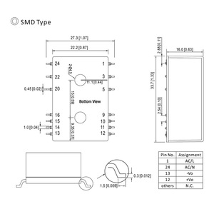 Premium FranMar 2W AC/<b>DC</b> 85-305VAC Input Power Module FMM02 PCB Mount Encapsulated On-board Open Frame <b>12V</b> - Product Image 3