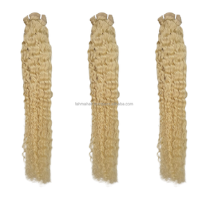 Extensions de cheveux humains indiens vierges Remy de qualité supérieure 100 %, texture bouclée crépue, double trame, en vrac # 613 couleurs, toutes les couleurs - Product Image 5