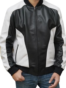 เสื้อแจ็คเก็ตบอมเบอร์สีดำและสีขาวของเอธาน - Product Image 1