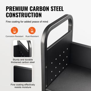 Carrello Porta Documenti in Acciaio Robusto con Ruote e Serratura, Ripiani Piatti a L da 31,1" x 15,2" x 49,2", Capacità 330 Libbre - Product Image 3