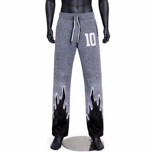 Pantalones y pantalones de punto para hombre OEM y ODM personalizados, prendas de punto de invierno, pantalones holgados cálidos informales con estilo, pantalones de mohair de punto con cordón peludo - Product Image 1