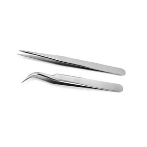 Nuevas pinzas para pestañas, punta de fibra de acero inoxidable, pestañas, cejas, manicura, uso de pinzas, herramientas de volumen, logotipo personalizado sostenible - Product Image 2