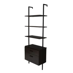 Libreria Industriale Moderna a 5 Ripiani con Scaffali in Legno e Tubi Metallici Stile Rustico Vintage con Cassetti in Legno Spedizione Gratuita - Product Image 5