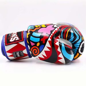 Nouveaux designs de gants de boxe en cuir imprimés Twins avec fermeture auto-agrippante, logo personnalisé, gants de boxe professionnels pour Muay Thai, OEM - Product Image 6