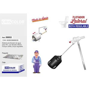 Valvola di riempimento WC Criscolor con galleggiante regolabile di tipo laterale per sistema di riempimento interno WC - Product Image 1