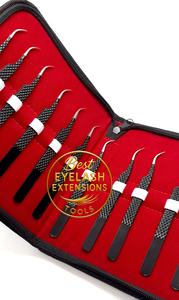 Pinza Profesional para Extensión de Pestañas con Punta de Fibra, Recubrimiento de Polvo Negro Brillante, Acero Inoxidable, Agarre de Diamante, Instrumento de Belleza - Product Image 5