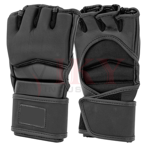Gants de MMA en cuir noir personnalisés, épais et renforcés, pour l'entraînement et le sparring, protection des mains, nouvelle tendance - Product Image 3