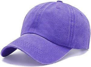 Casquette de baseball unisexe Daizha Sports violette, 6 panneaux, couleur unie, ajustable, en jean, style vintage, sportive et décontractée, taille adulte, quatre - Product Image 2