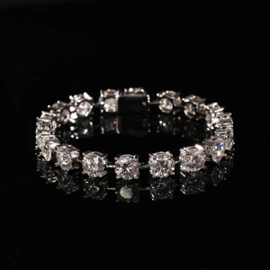 Bracelet tennis en moissanite VVS, argent 925, coupe ronde, aspect diamant, fournisseur en gros de bijoux - Product Image 6