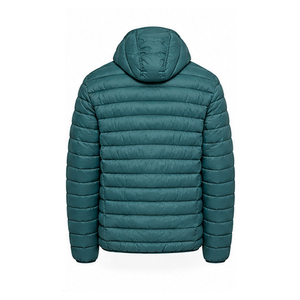 Veste matelassée légère en polyester et nylon pour homme, avec capuche, fermeture éclair intégrale, poches latérales, coupe automatisée - Product Image 2