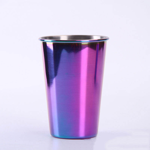 Vasos de Agua de Acero Inoxidable de Pared Simple con Recubrimiento Electrolítico de Color Arcoíris, Vasos Reutilizables de Metal con Logotipo Personalizado - Product Image 6