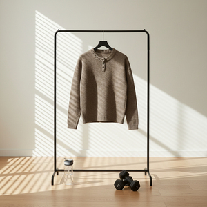 Men's Fashion Casual <b>Henley</b> Sweater <b>Long</b> <b>Sleeve</b> Knitted Pullover Button Neck Warm Soft Winter Knitwear Custom Design Wholesale - Product Image 5