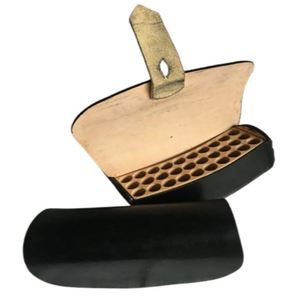 Black Leather Shell Pouch Cartridge <b>Box</b> Napoleonic Revolutionary 30 Round Curved Cavalry Pouch - Product Image 3