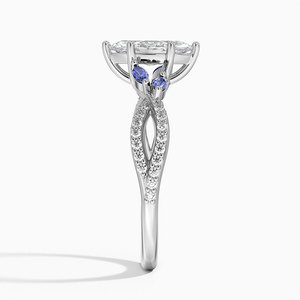 Bague BOJ 052 Coupe Marquise en Argent 925 Luxe avec Saphir et Diamant Plaqué Rhodium 2ct Couleur D VVS1 Moissanite Certifiée GRA - Product Image 3