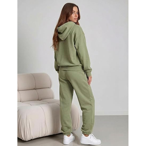 Ensemble décontracté pour femmes, sweat-shirt à capuche et pantalon de survêtement à jambes larges - Product Image 3