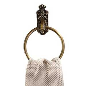 Luxury Vintage Brass Towel <b>Ring</b> Carved Base Antique Style Round <b>Hand</b> Towel <b>Holder</b> Royal European Bathroom Hardware Hanger - Product Image 1