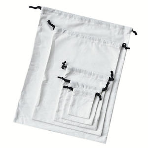 13x16cm 8oz Cotton Canvas <b>Drawstring</b> <b>Pouch</b> for Makeup Package With Cotton Draw String custom logo and desighn - Product Image 6