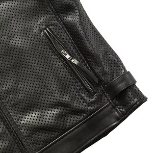 Nuevo Chaleco Reversible de Lona y Cuero Genuino para Hombre, Transpirable, Talla Grande, Cuello en V, Cierre de un Solo Botón, Informal de Invierno - Product Image 6