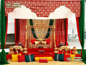 Punjabi Wedding Mayian & <b>Mehndi</b> <b>Decoration</b> Colorful <b>Mehndi</b> Sangeet Stage Setup Punjabi Mayian Wedding <b>Decoration</b> Items - Product Image 6