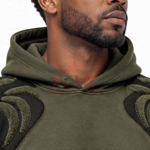 Chándal con Capucha Verde Oliva para Hombre, Manga Larga, Estampado por Sublimación, Ropa Casual Urbana con Bolsillos Laterales - Product Image 3