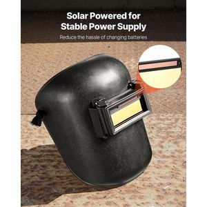 Casco per saldatura auto-oscurante da 4,25 x 2 pollici con doppi sensori di arco, tinta 5-13 regolabile, lente True Color, rivestimento oro, Doppio C - Product Image 5