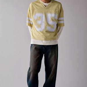 T-shirt Streetwear Y2K personnalisé avec impression par sublimation, maillot de football américain en mesh avec logo personnalisé, coupe ample et épaisse, vente en gros - Product Image 2