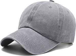 Gorra de Béisbol Unisex Gris Daizha Sports, 6 Paneles, Ajustable, Color Sólido, Estilo Casual, Denim Lavado, Vintage, Deportiva, Talla Adulto Cuatro - Product Image 3