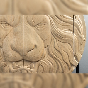 Vandana Nordic Line Highboard LION 140cm blanco, madera de mango, metal, arte con tallados 3D - Product Image 3