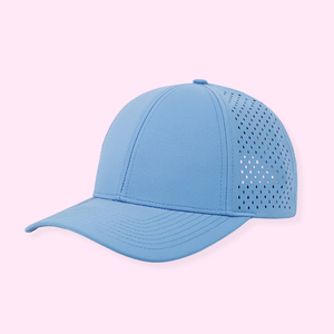 Men & Women Waterproof Golf Hat 6 Panel Curved Cut Hole Breathable Adjustable Fit Sports Hat Brim Laser Wholesale Custom Hat - Product Image 1