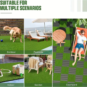 Baldosas de Césped Artificial 300x300x24mm, Impermeables, Cuadradas, para Exteriores/Interiores, Decoración de Terraza, Jardín y Patio - Product Image 5