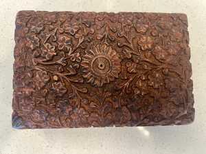 Rustic Wooden Spice <b>Box</b> Kitchen Organizer Handcrafted <b>Masala</b> Dabba - Product Image 5