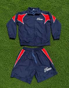 Ensemble de survêtement coupe-vent imperméable personnalisé pour homme, idéal pour la gym, l'entraînement, le sport, le streetwear, en nylon léger pour la course à pied - Product Image 1